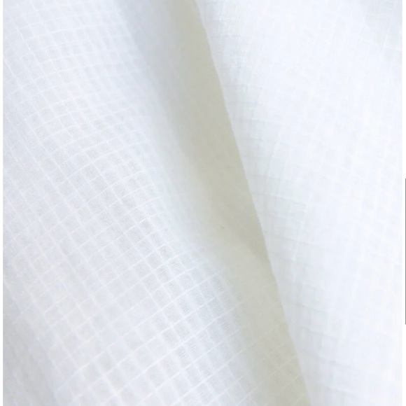 Taylor Tall Drop Shoulder Shirt Textured Grid Cotton Cream, Size 8 Tall - Picture 3 of 6